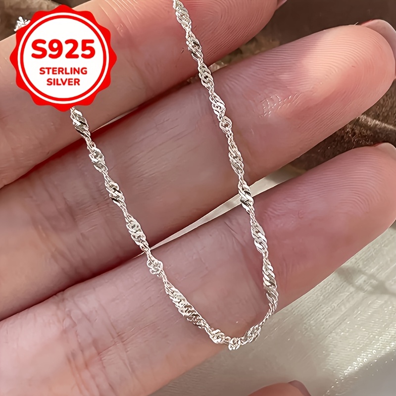 2pcs S925 Sterling Silver Lariat Necklaces for Women Bohemian Style